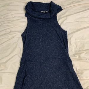 Ribbed cowl neck dress